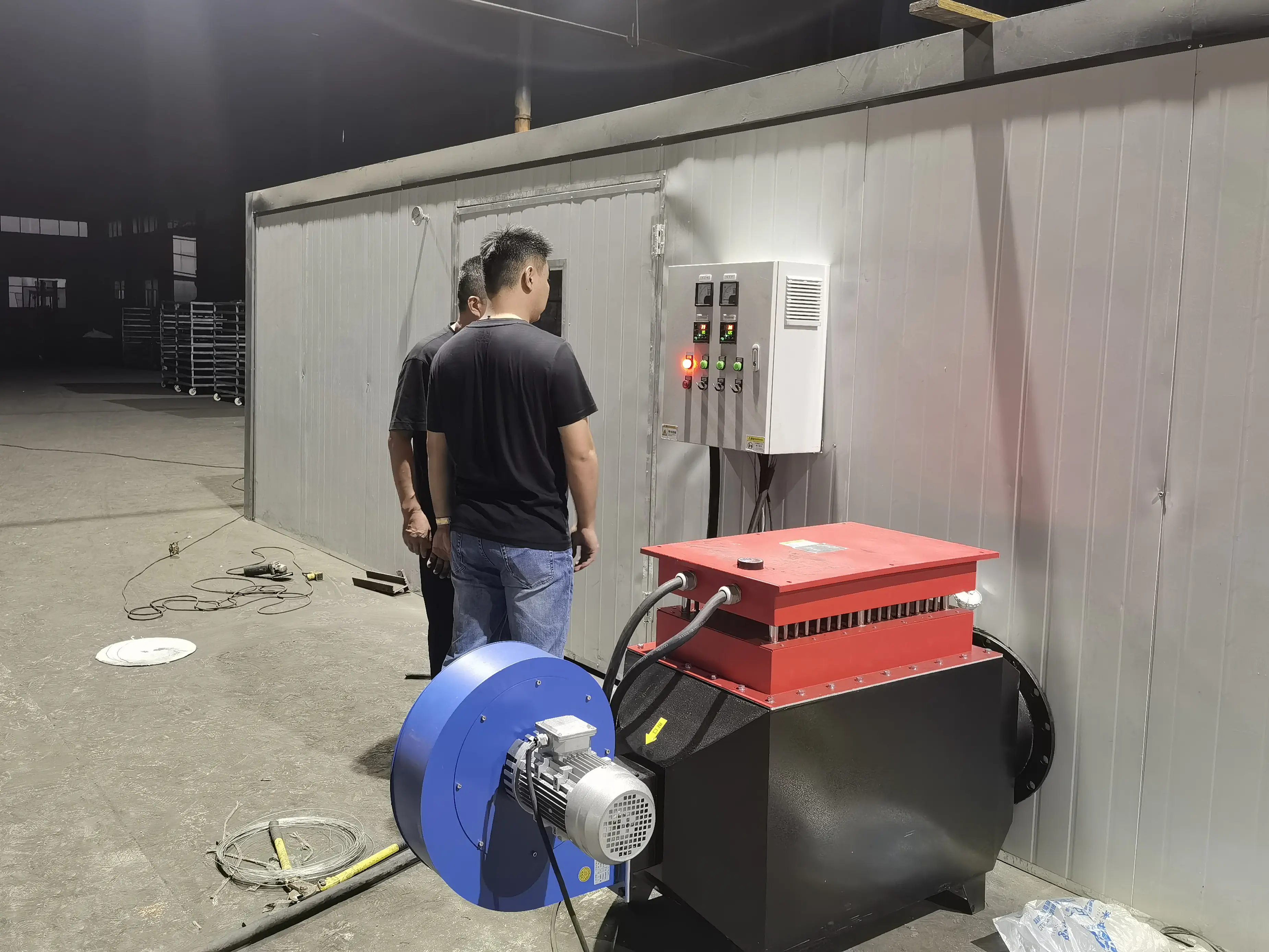 Customer site commissioning of drying heater