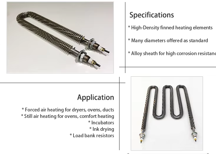 Finned heater for testing