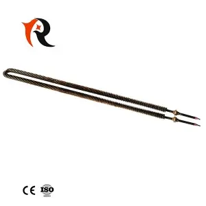 Stainless steel air resistance heater cartridge with fins