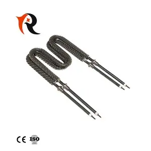 W shape air finned heating element with fins