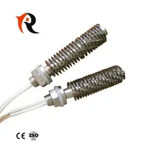 Stainless steel air resistance heater cartridge with fins