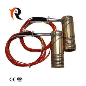 Brass hot runner coil heater with K/J type thermocouple