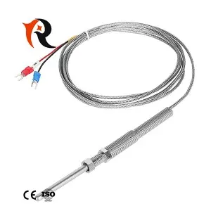 WRNK191 Class a pin-probe armored thermocouple K E J rtd flexible thin probe temperature sensor