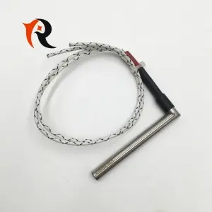 High Density 220V 1500W L Shape Single Head Cartridge Heater With 300mm Wire