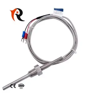temperature sensor K type thermocouple with insulated high temperature lead wire