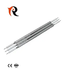 Stainless steel air resistance heater cartridge with fins